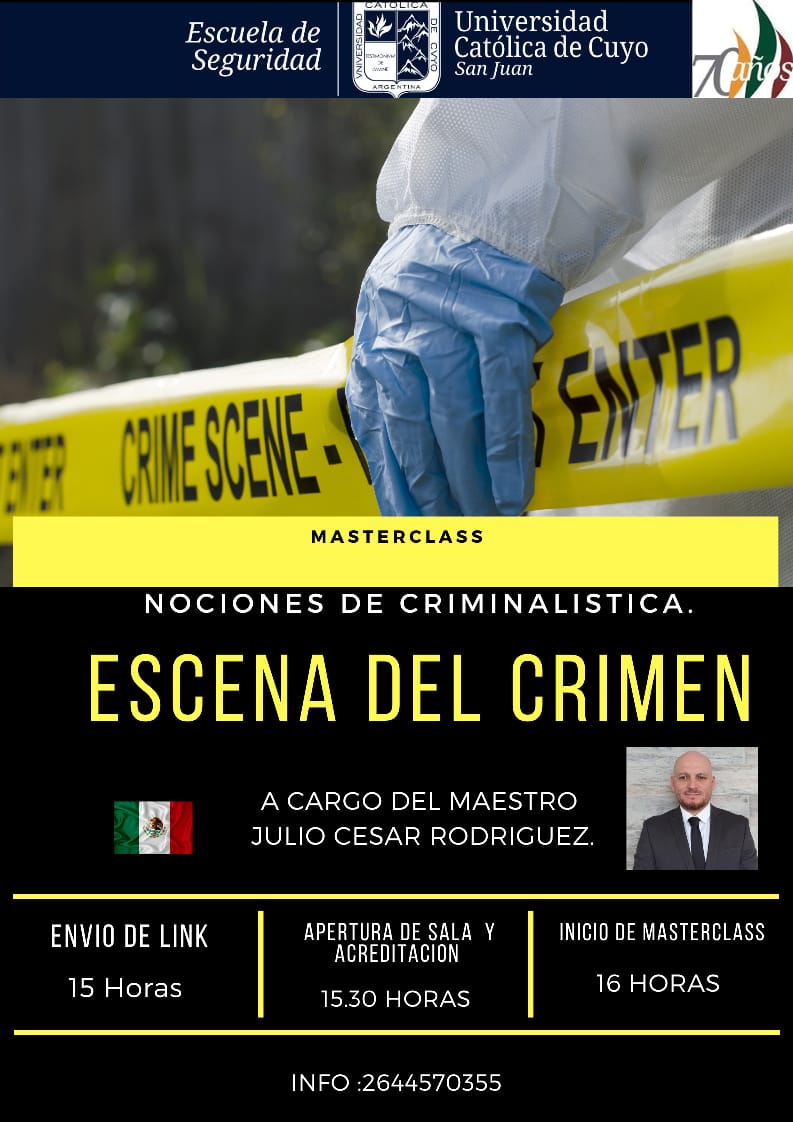 MASTERCLASS GRATUITO: NOCIONES DE CRIMINLÍSTICA. ESCENA DEL CRIMEN.
